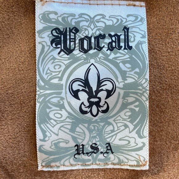 Vocal Faux Suede Western Fringe Jacket Camel Cowgirl Hippie Boho Festival-XL - Picture 11 of 12